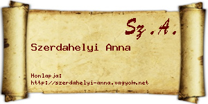 Szerdahelyi Anna névjegykártya